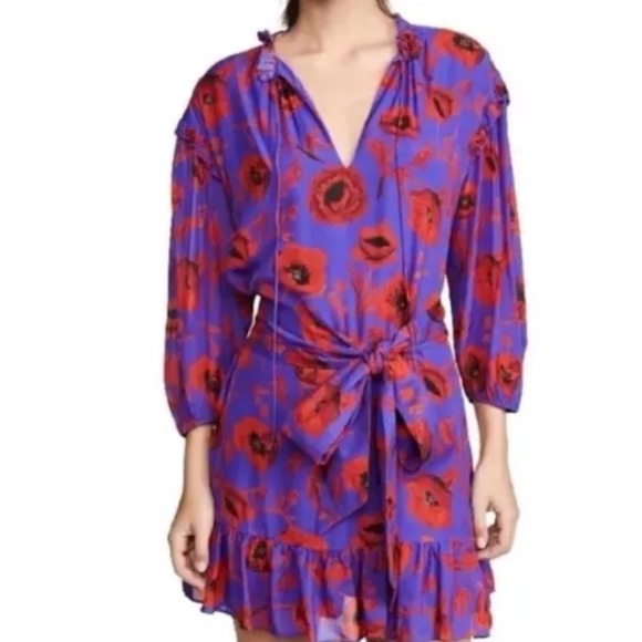 Alice + Olivia Women's Ellamae Floral Ruffle in Poppy Garden Print - Picture 2 of 11